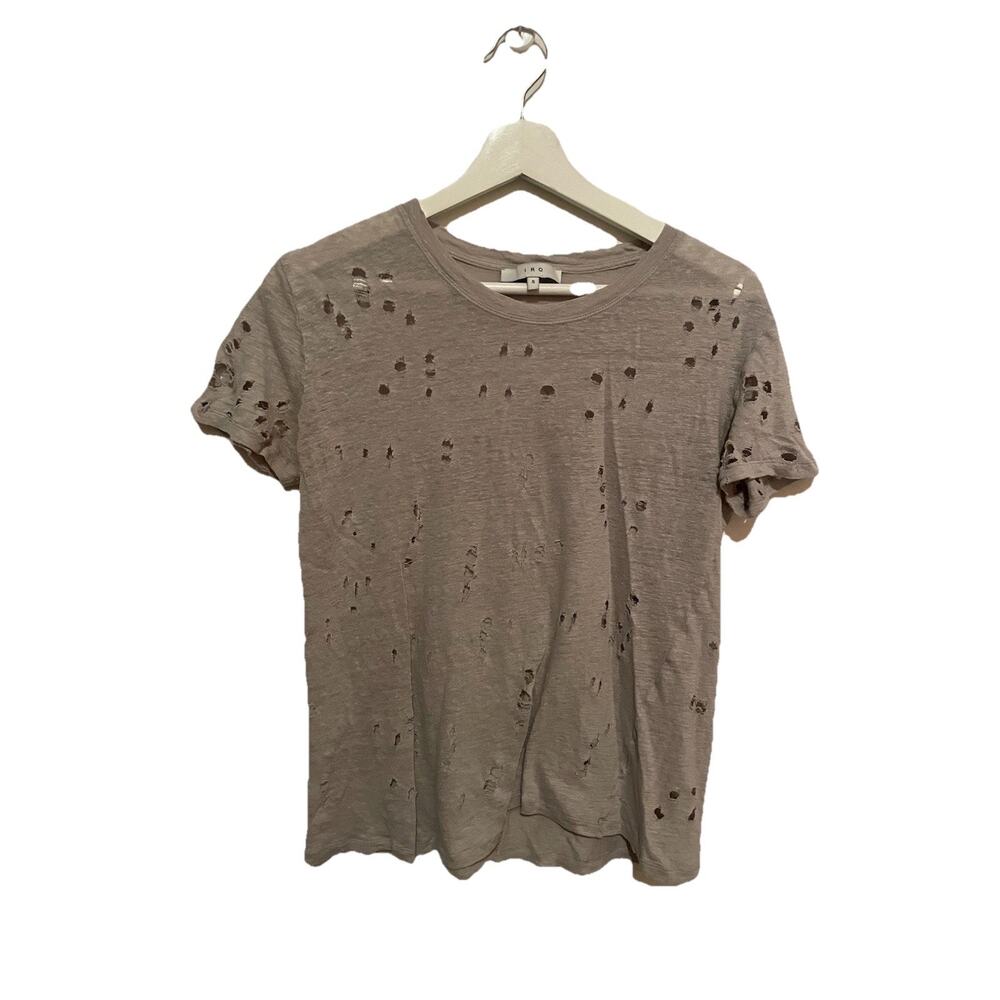 IRO Women's Hole Linen T-Shirt In‎ Clay Small ($150)